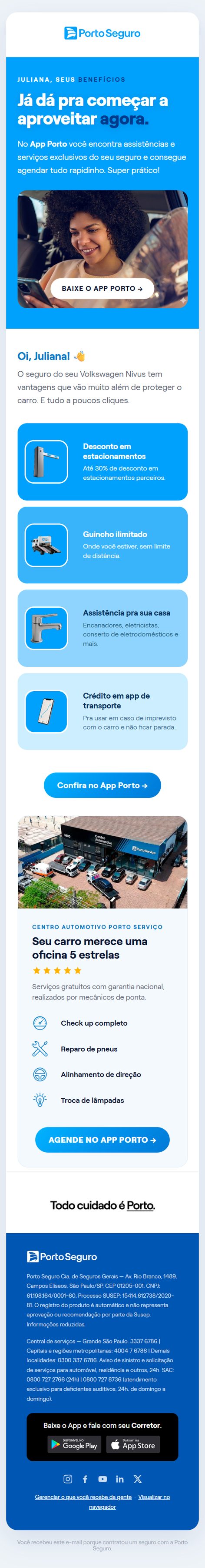 Benefícios no App · Porto